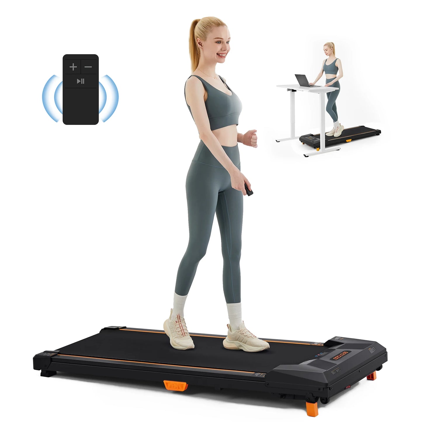 NONEDriving Under Desk Treadmill Incline Walking Pad 330Lbs
