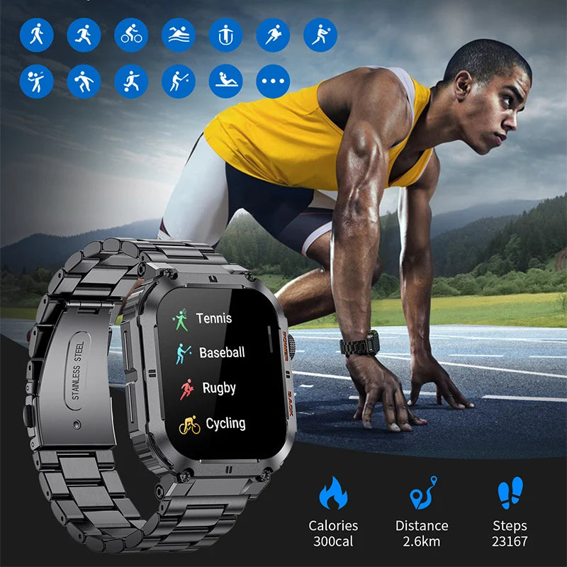 LIGEC Outdoor Fitness Waterproof Smartwatch With Bluetooth Calling