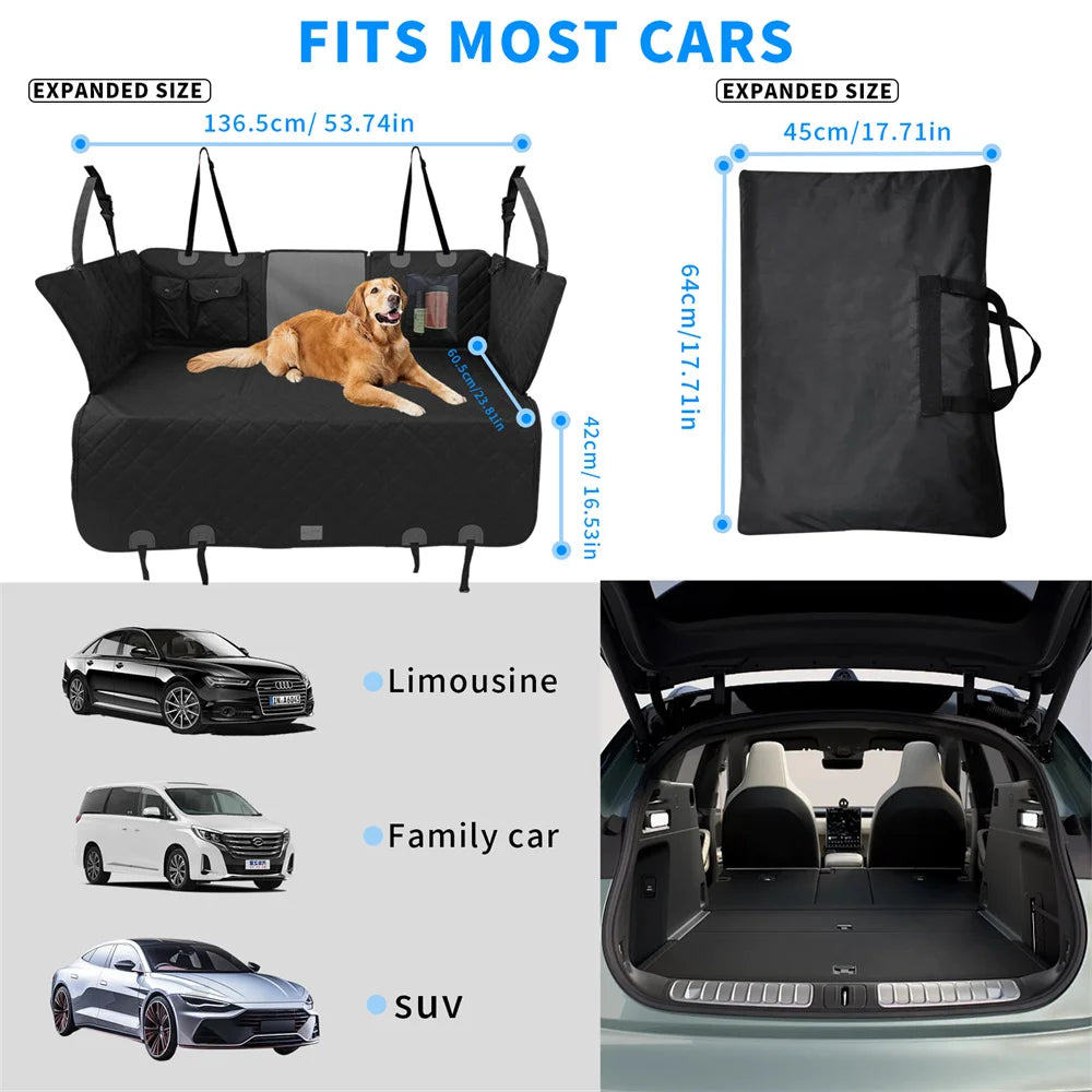 Waterproof Back Seat Extender Hammock For Dogs Universal Fit