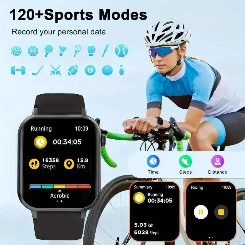 LAXASFIT Waterproof Smartwatch With Bluetooth Calling And Voice Assistant