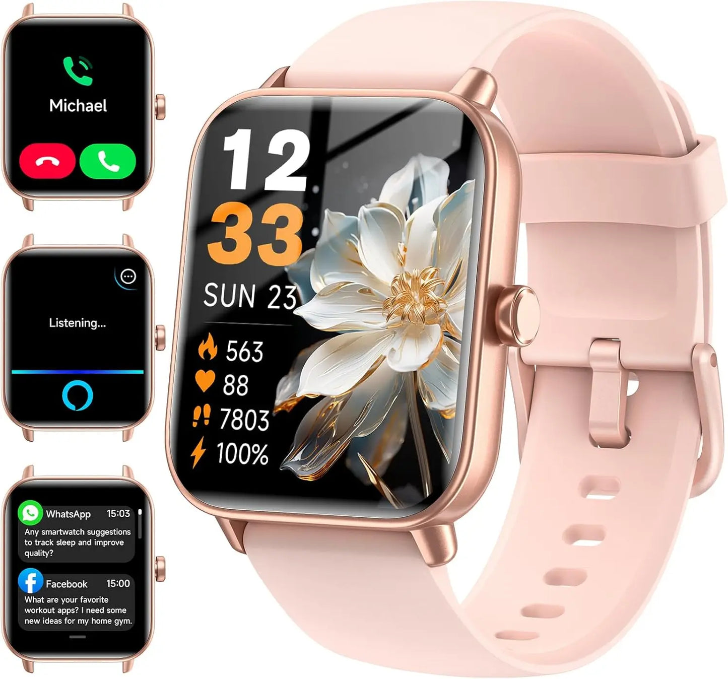 Erilles Smartwatch with Alexa Built-in IP68 Waterproof Fitness Tracker