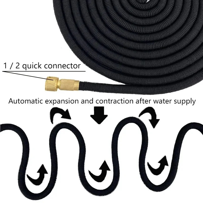 Expandable Magic Hose High Pressure Car Wash Garden Hose With Spray Gun Set