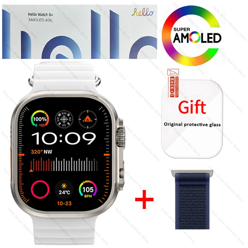 Hello Watch 5 Plus Ultra3 Smartwatch 4G NFC Bluetooth AMOLED