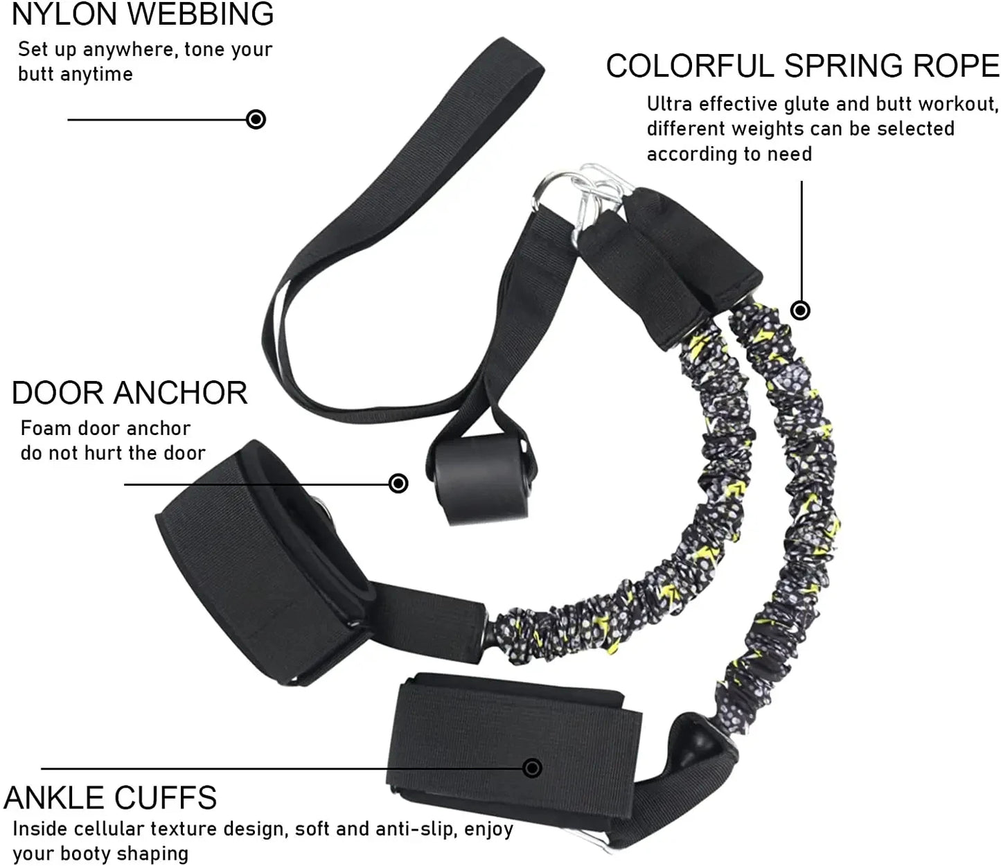 Booty Resistance Band Glute Cord for Leg and Hip Workouts