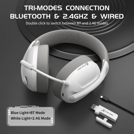 Attack Shark L80 Tri-Mode Wireless Gaming Headset PC PS4 PS5