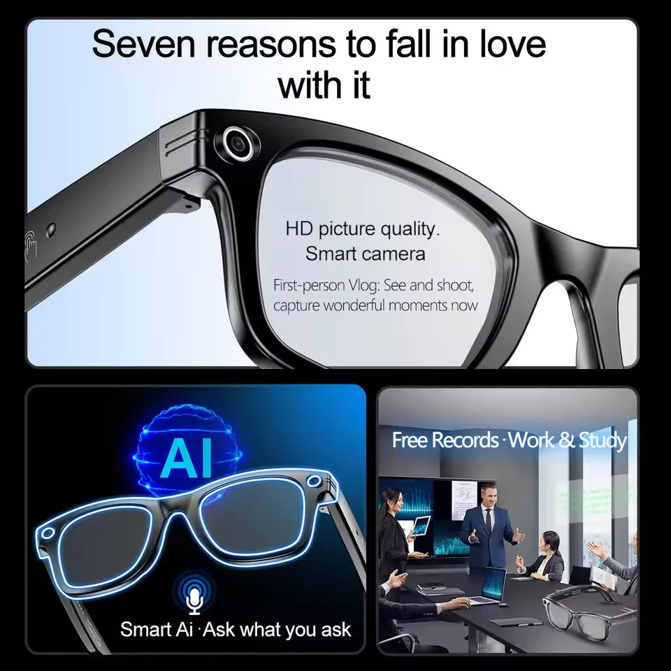 GUHUAVM AI Camera Translation Glasses Waterproof Smart Sunglasses