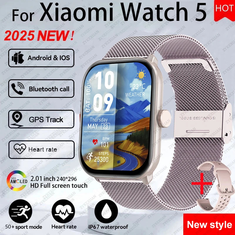 Global Version Watch 5 AMOLED Smartwatch With GPS Heart Rate