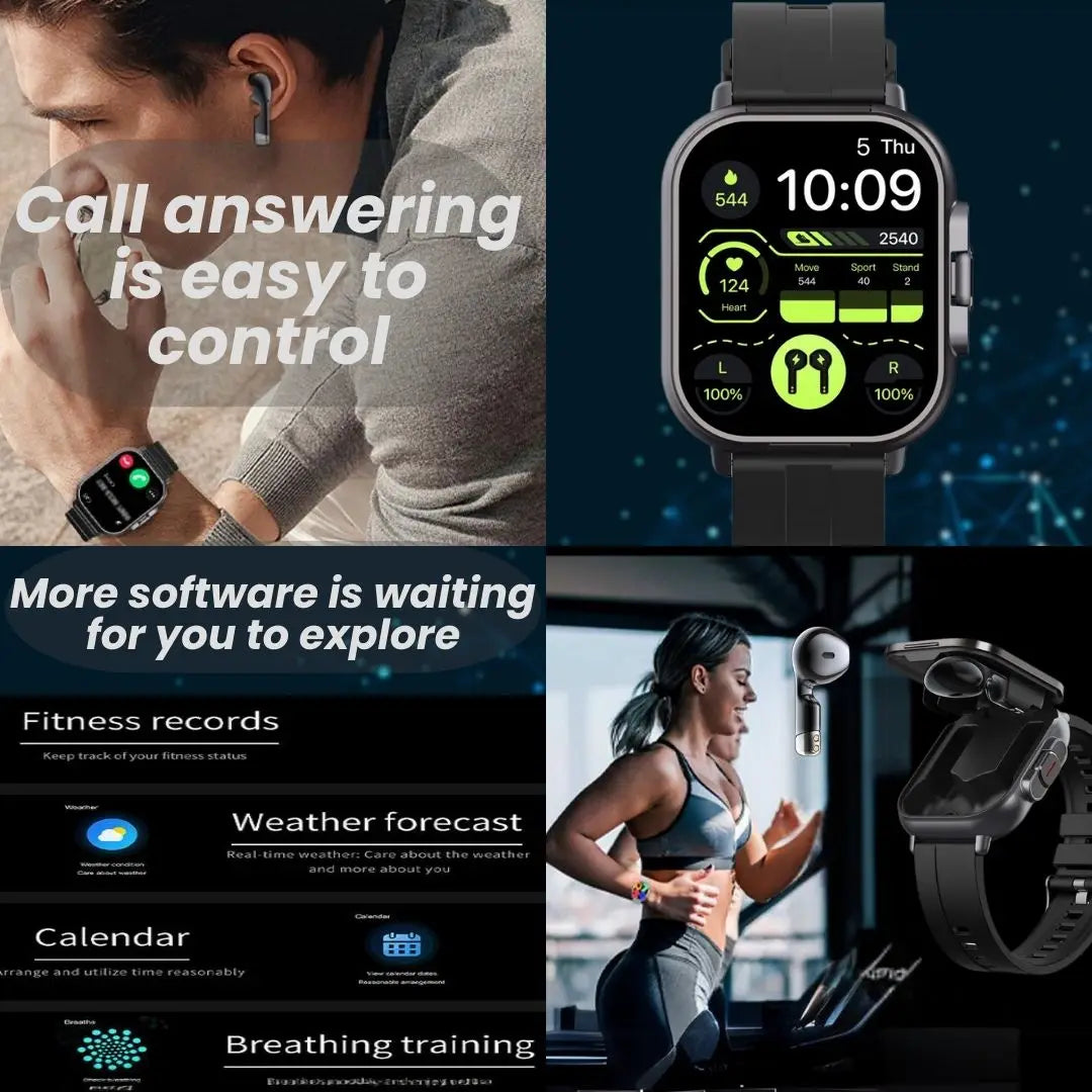 2 In 1 Built-In Smartwatch With NFC Earbuds For Android
