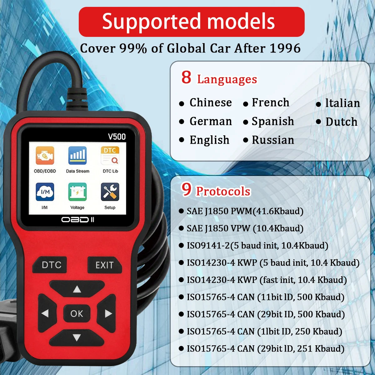 Car OBD2 Scanner Diagnostic Tool V500 Engine Fault Code Reader