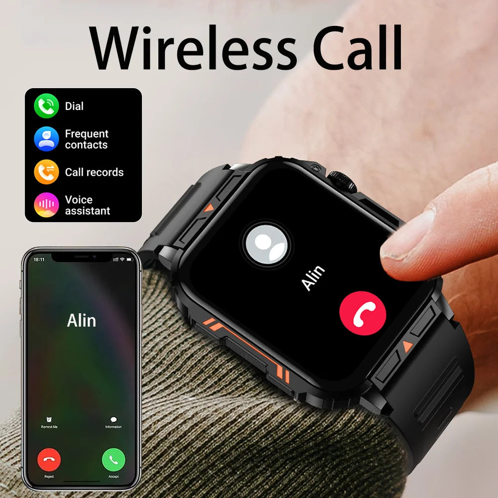 Senbono Military Smartwatch Bluetooth Call Heart Rate IP68 Waterproof