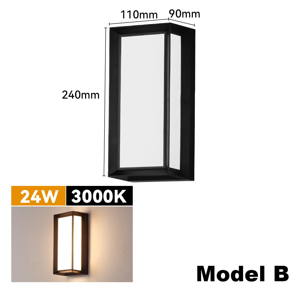 WOMINGSEN IP65 Outdoor LED Wall Lamp 24W Exterior Light