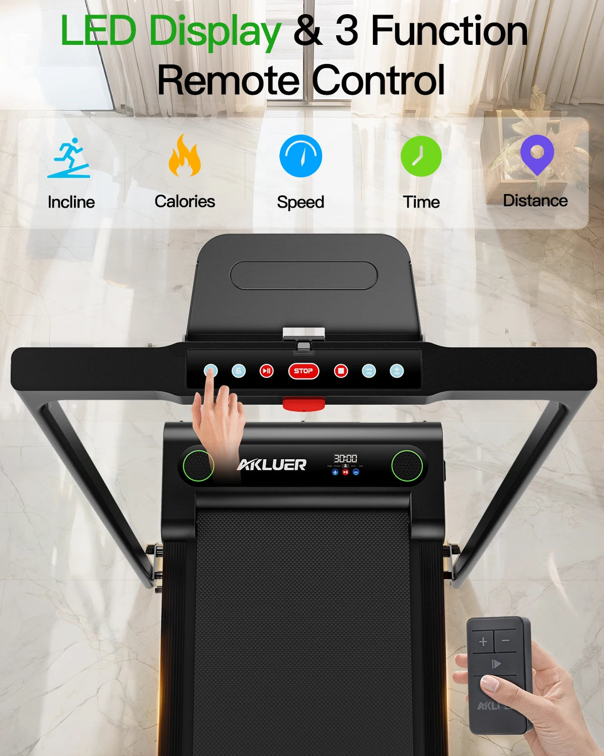 AKLUER Walking Pad Treadmill With Remote Control For Home Office