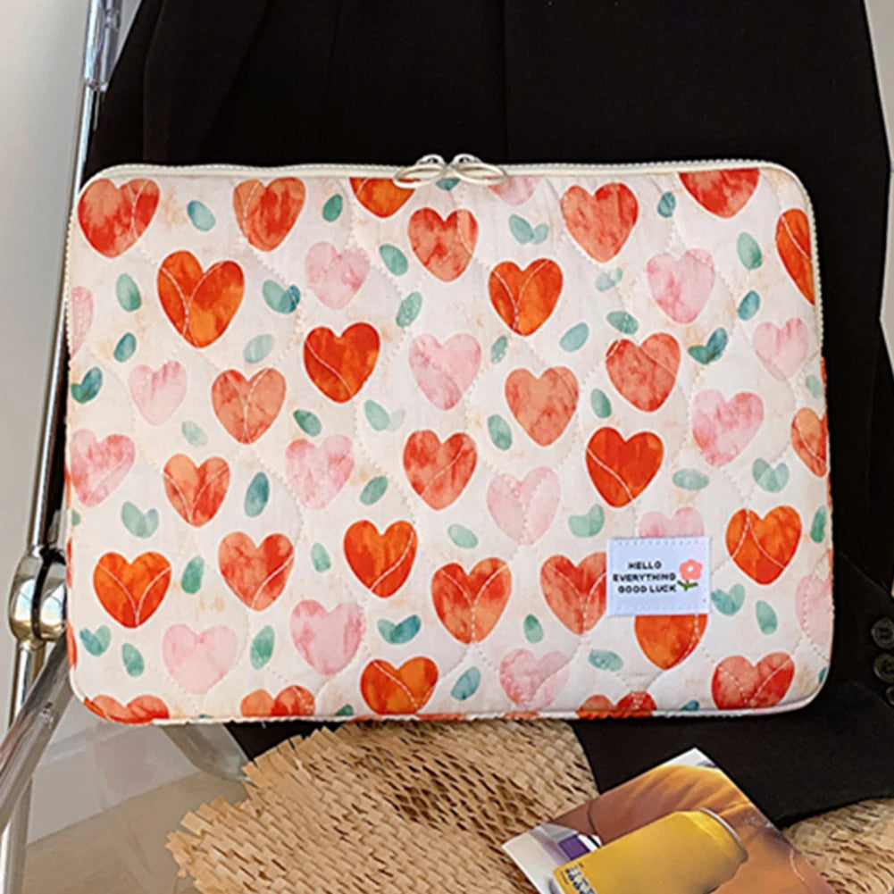 VKTECH Cute Flower Laptop Sleeve With Zipper Closure