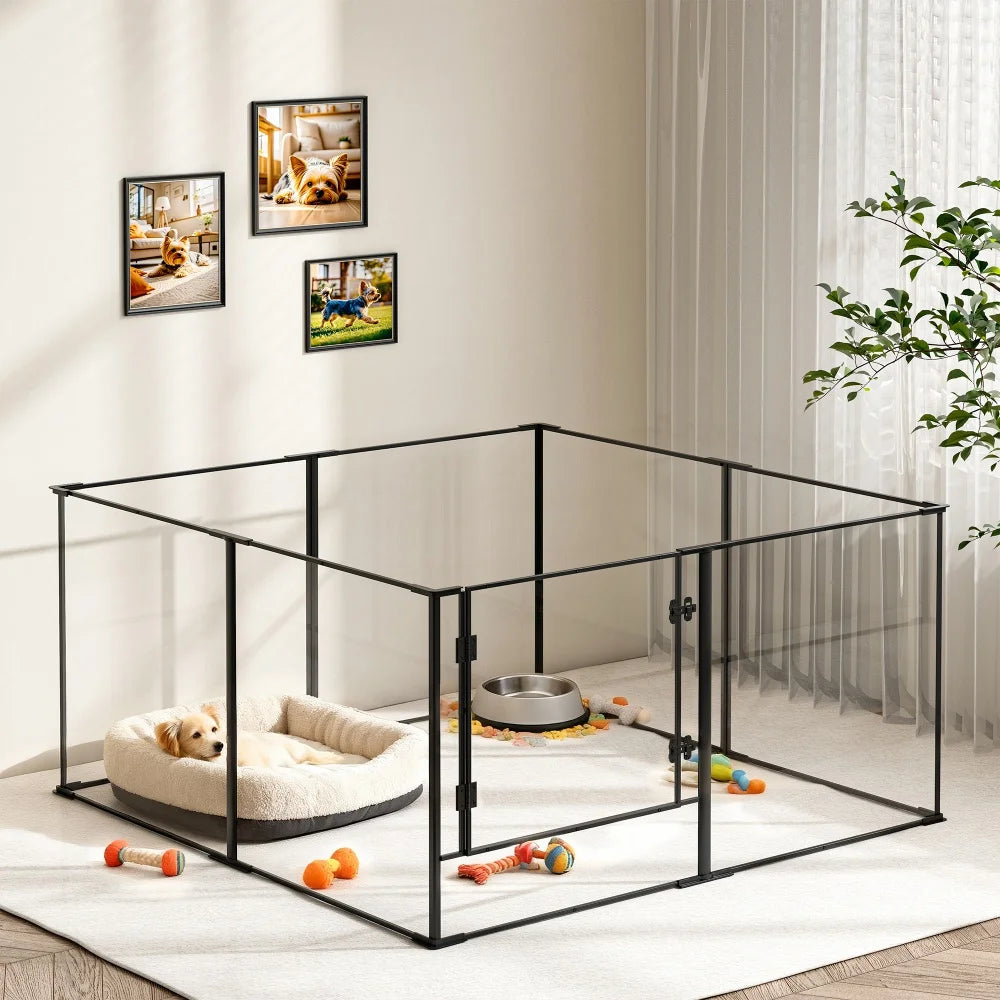 BORWAR Acrylic Dog Playpen Enclosure For Indoor Pets