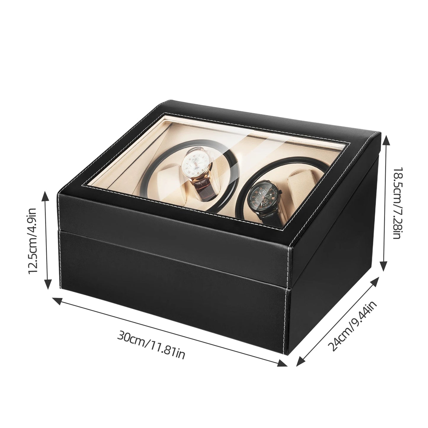 Automatic Watch Winder Box PU Leather Storage Case