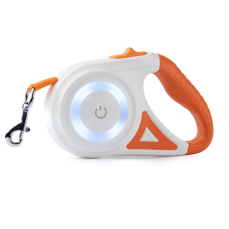 Automatic Retractable Dog Leash With Led Light Nylon Lead