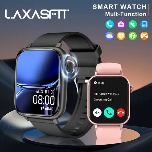LAXASFIT Waterproof Smartwatch With Bluetooth Calling And Voice Assistant