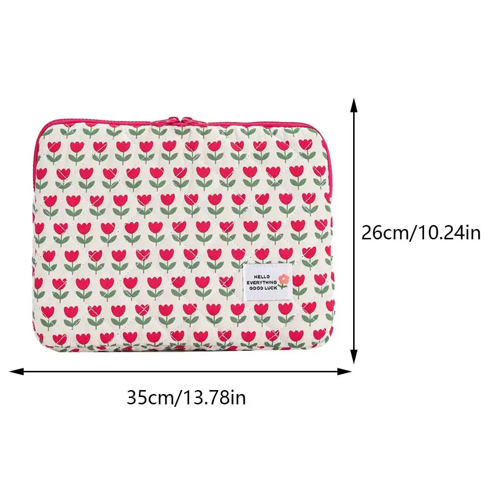 VKTECH Cute Flower Laptop Sleeve With Zipper Closure