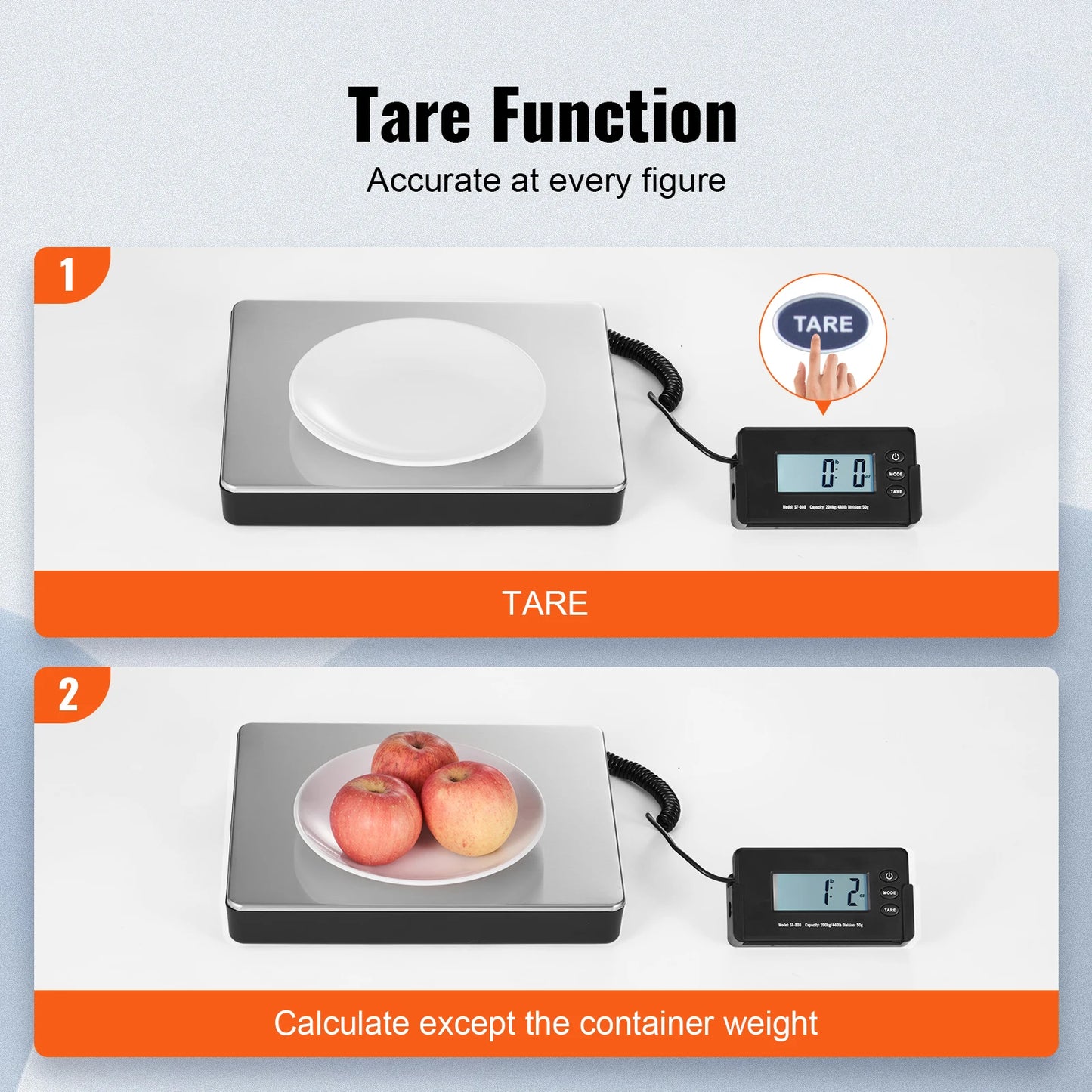 SucceBuy 440Lb Digital Shipping Scale With Timer Tare