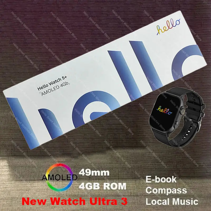 Hello Watch 5 Plus Ultra3 Smartwatch 4G NFC Bluetooth AMOLED