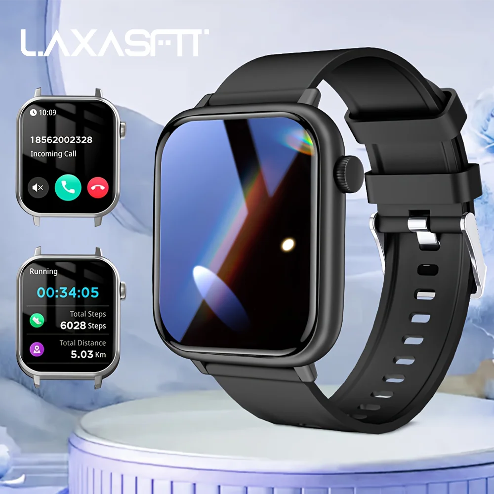 LAXASFIT Waterproof Smartwatch With Bluetooth Calling And Voice Assistant
