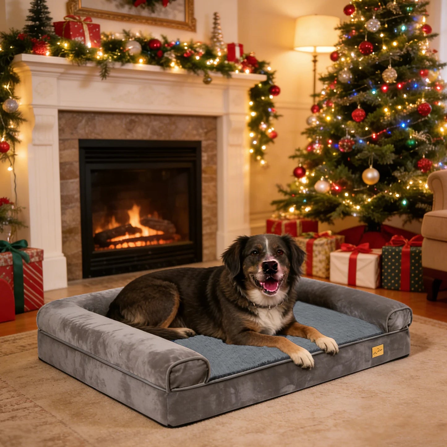BORWARTCN Orthopedic Memory Foam Dog Bed With Removable Waterproof Cover