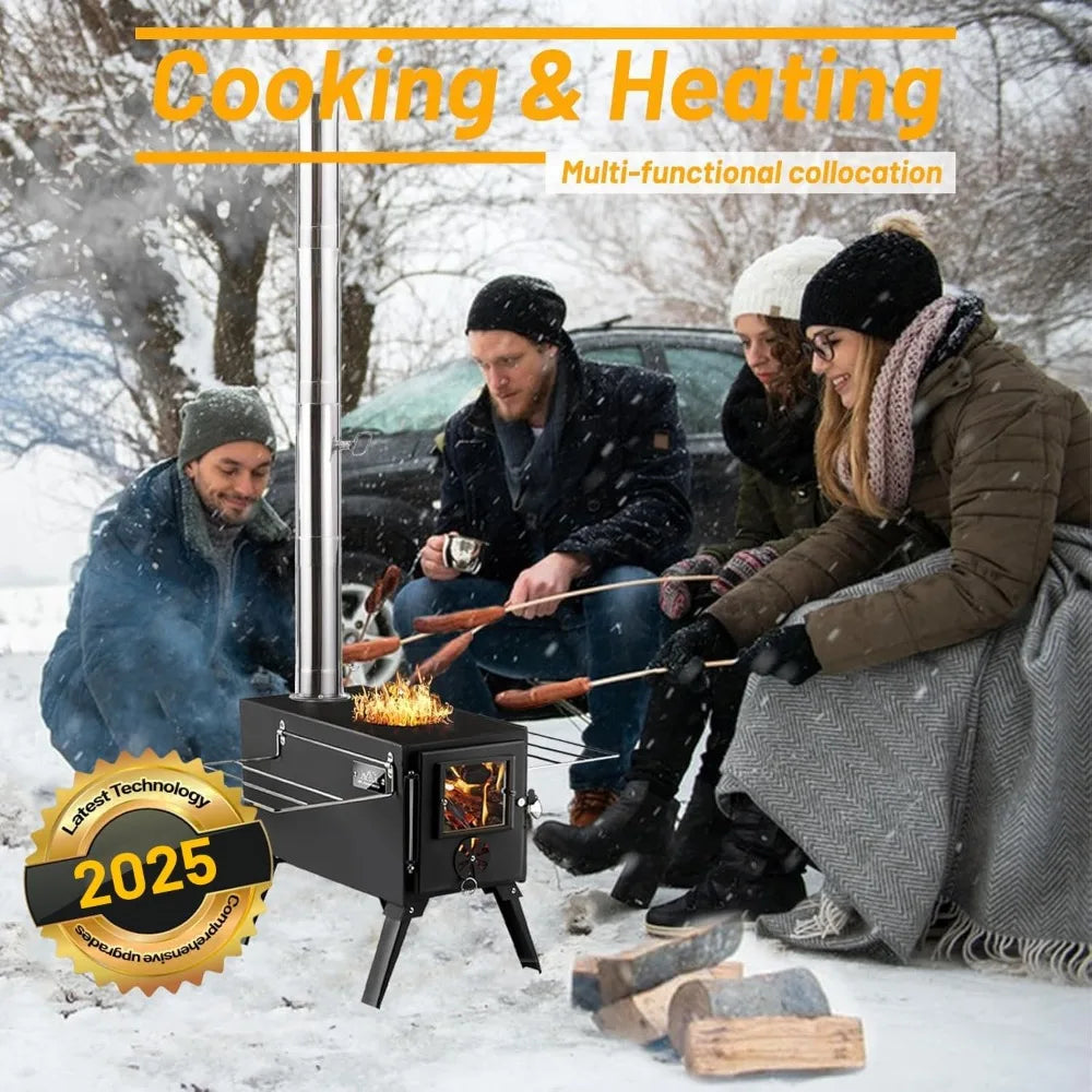 TIFICY Portable Outdoor Wood Fired Stove for Heating and Cooking