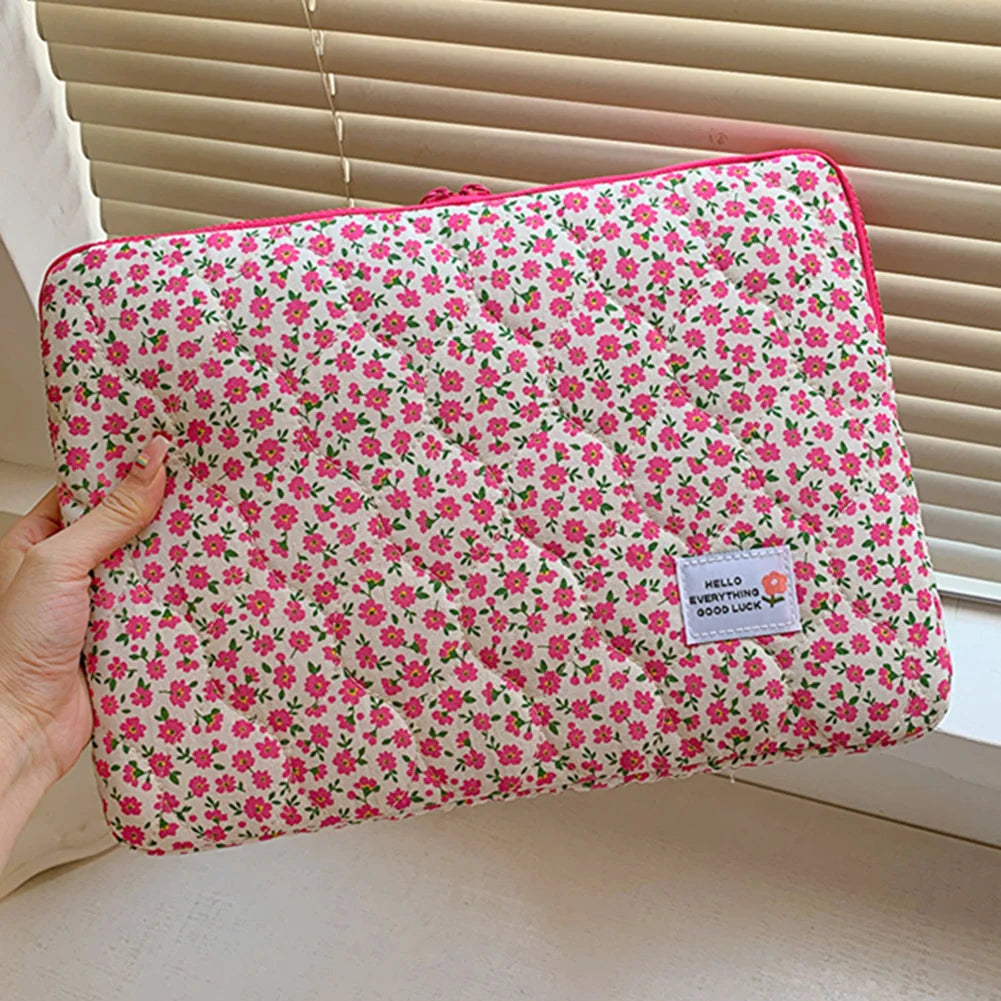 VKTECH Cute Flower Laptop Sleeve With Zipper Closure