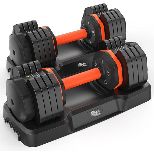 FED Fitness Adjustable Dumbbells 5 To 25 Lb Home Gym