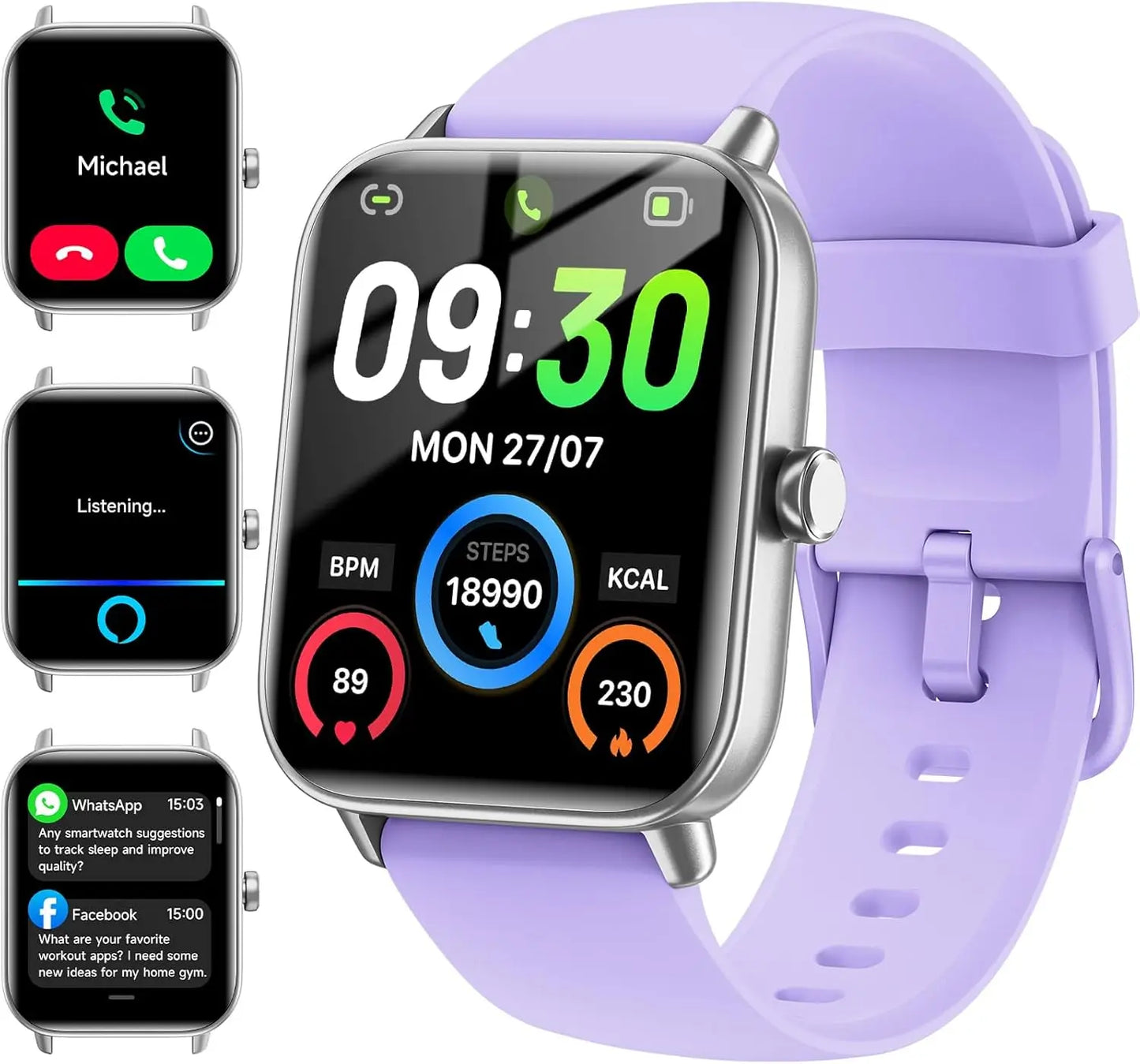 Erilles Smartwatch with Alexa Built-in IP68 Waterproof Fitness Tracker