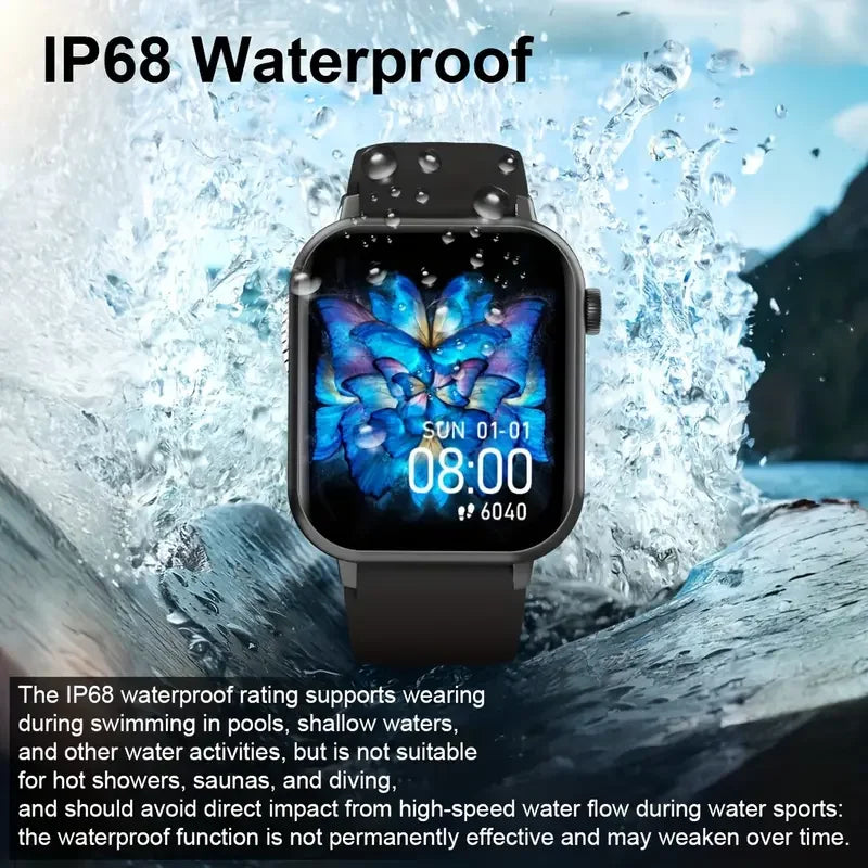 LAXASFIT Waterproof Smartwatch With Bluetooth Calling And Voice Assistant