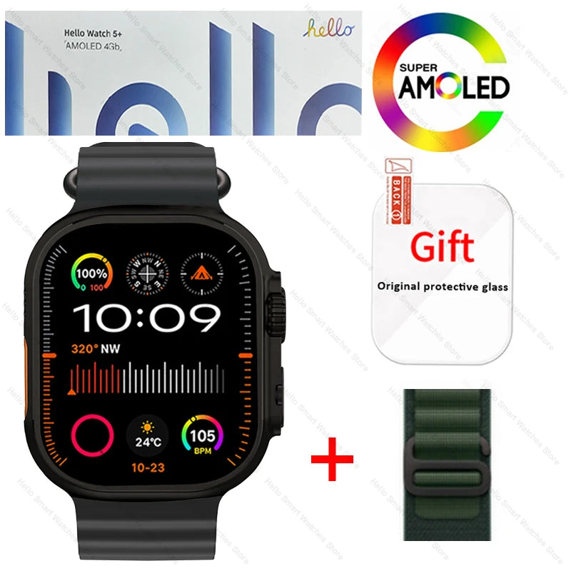 Hello Watch 5 Plus Ultra3 Smartwatch 4G NFC Bluetooth AMOLED