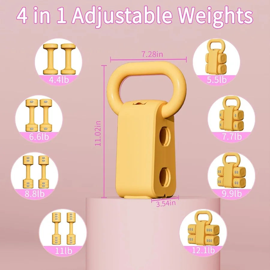 LISM Adjustable Kettlebell Set Four in One For Home Gym