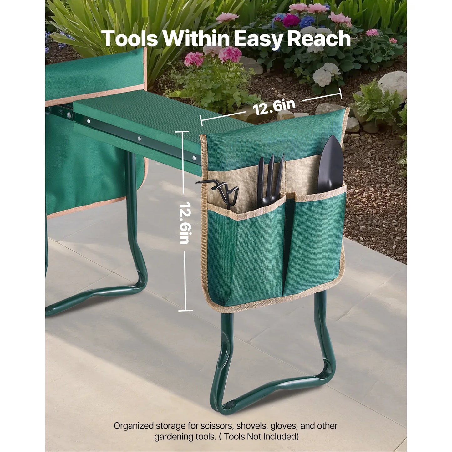SucceBuy Garden Kneeler And Seat Folding Stool With Tool Bags