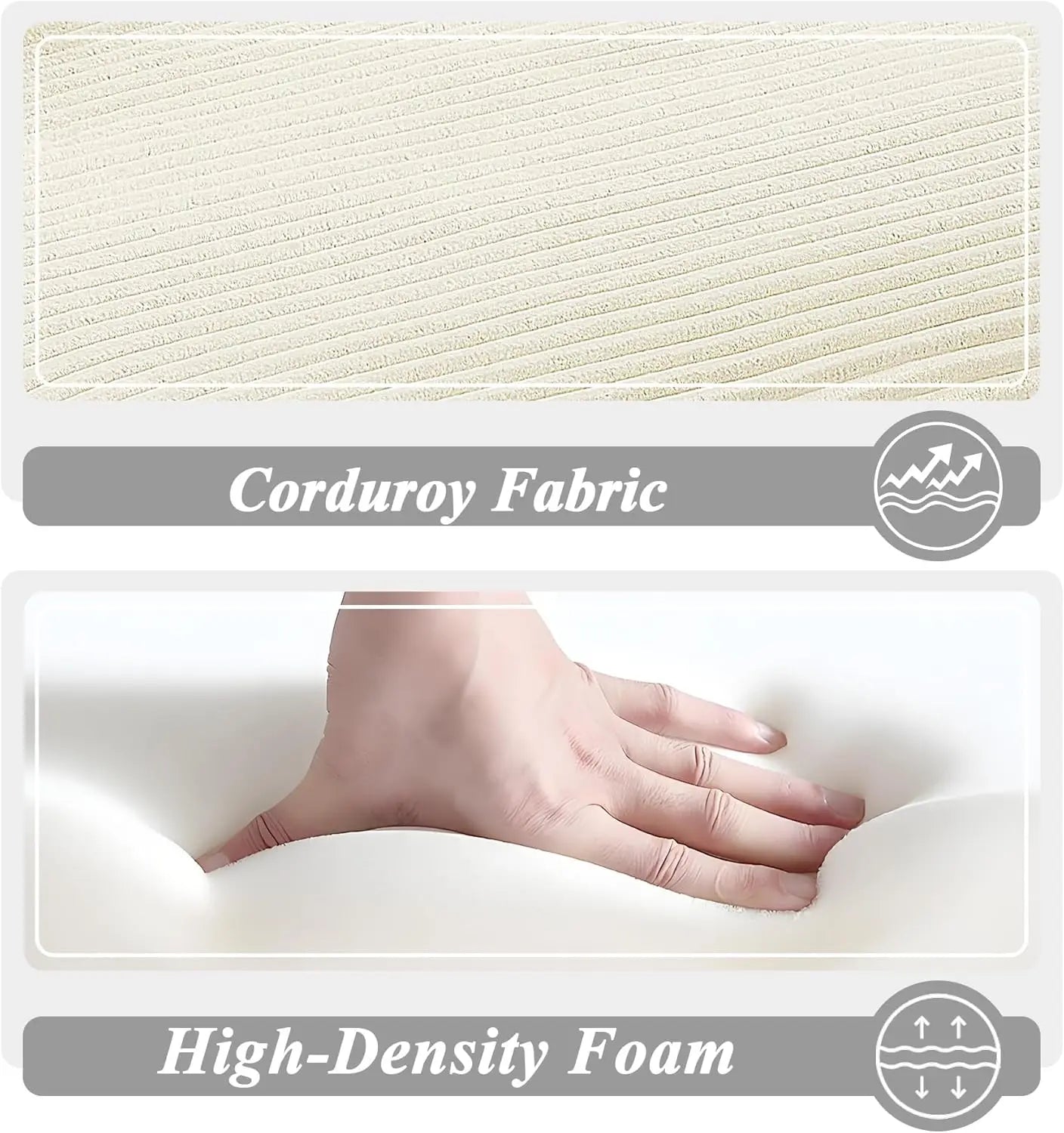 Corduroy Lounge Chair With Ultra Plush Cushioned Pillows
