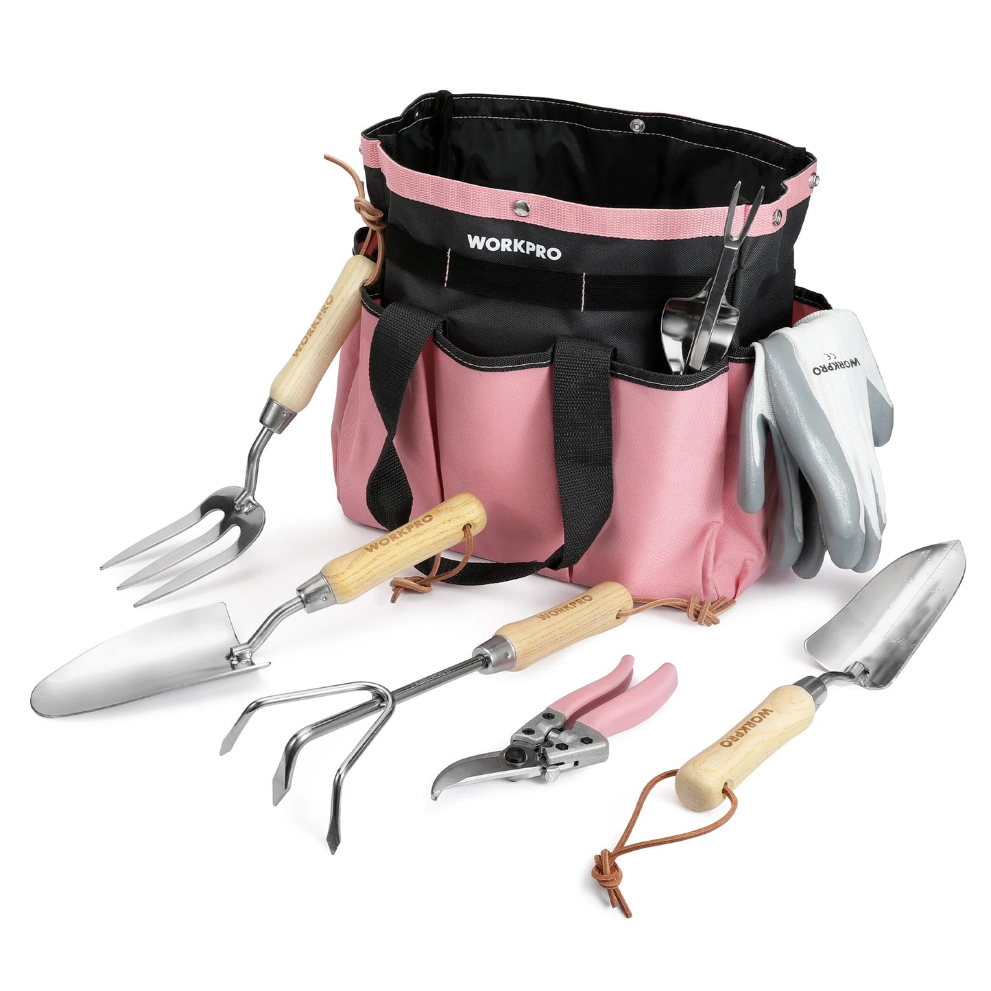 WORKPRO 8-Piece Garden Tool Set With Tote And Gloves