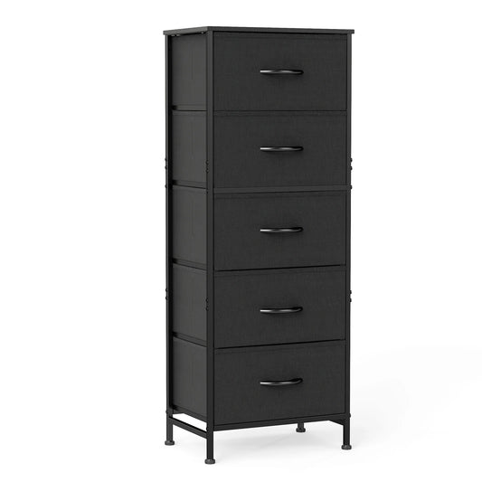 JHK 5 Drawer Dresser Wardrobe Steel Frame Bedroom Furniture