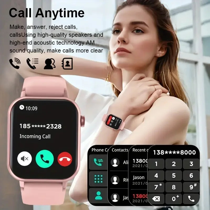 LAXASFIT Waterproof Smartwatch With Bluetooth Calling And Voice Assistant