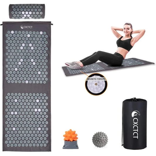 Yoga Acupressure Mat Set With Pillow For Back Neck Pain