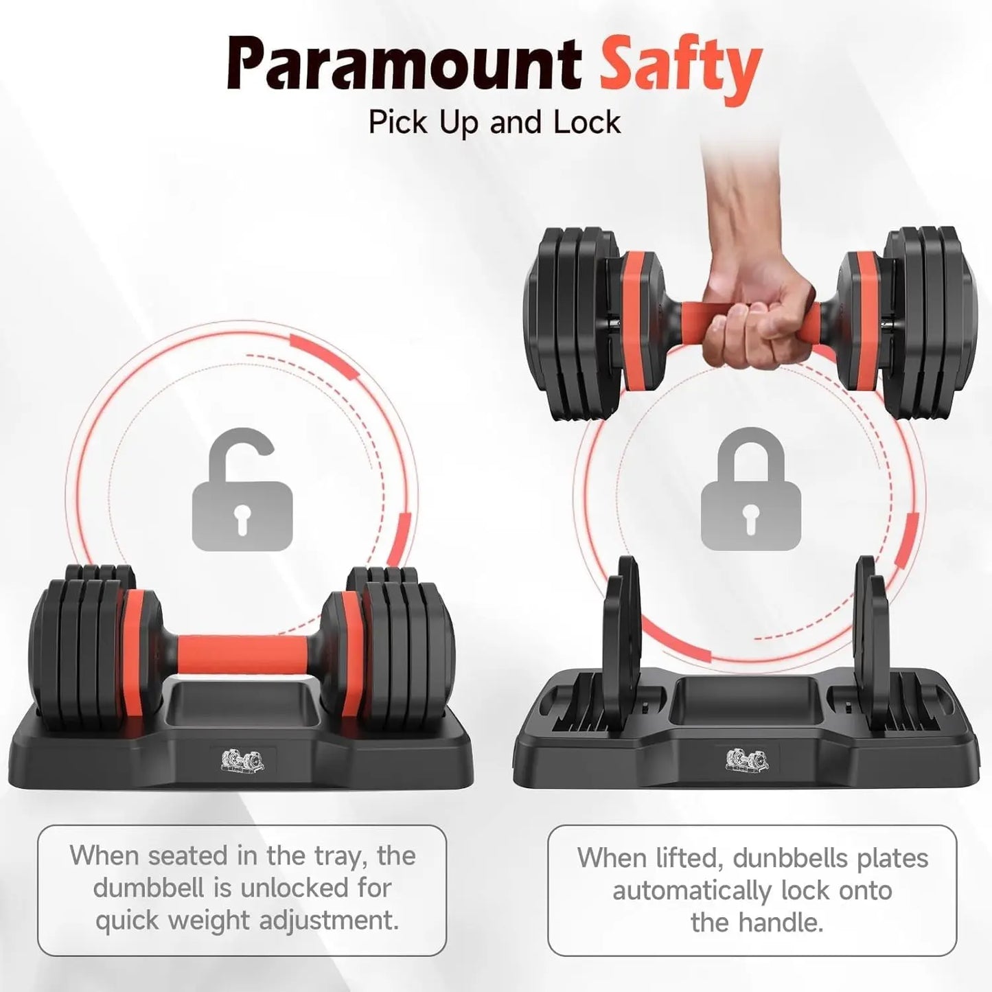 FED Fitness Adjustable Dumbbells 5 To 25 Lb Home Gym