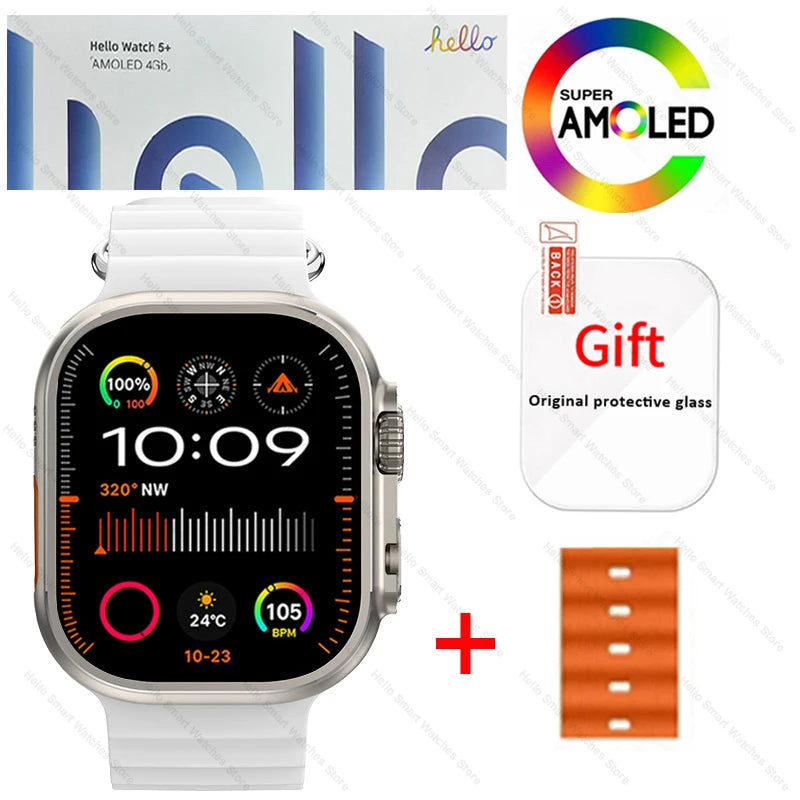 Hello Watch 5 Plus Ultra3 Smartwatch 4G NFC Bluetooth AMOLED