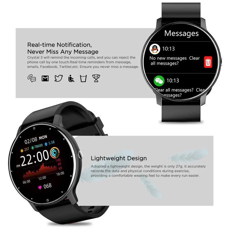 Smart Watch IP68 Waterproof Digital Fitness Tracker With Wireless Calls