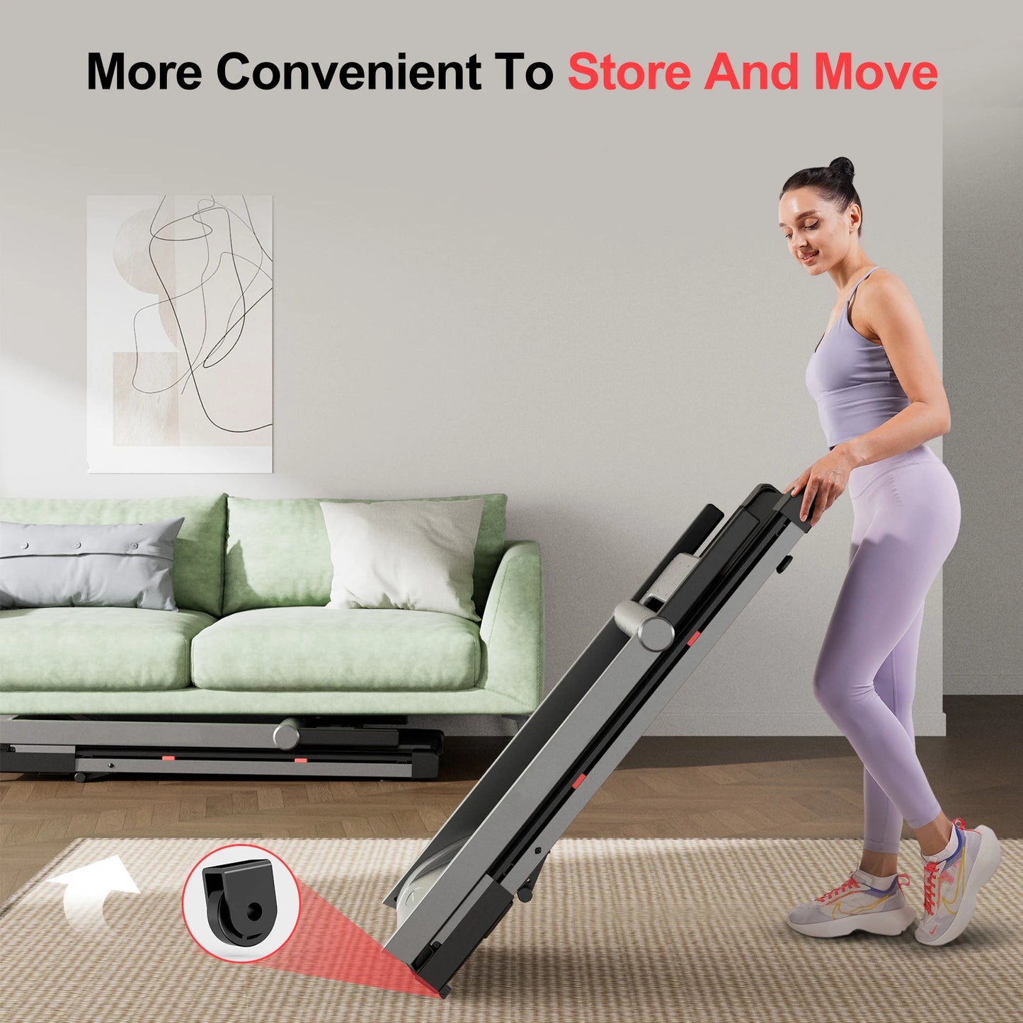 Superun 3.5HP Foldable Incline Treadmill With App Bluetooth