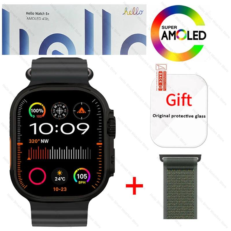 Hello Watch 5 Plus Ultra3 Smartwatch 4G NFC Bluetooth AMOLED