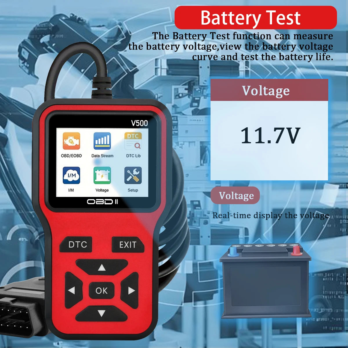 Car OBD2 Scanner Diagnostic Tool V500 Engine Fault Code Reader