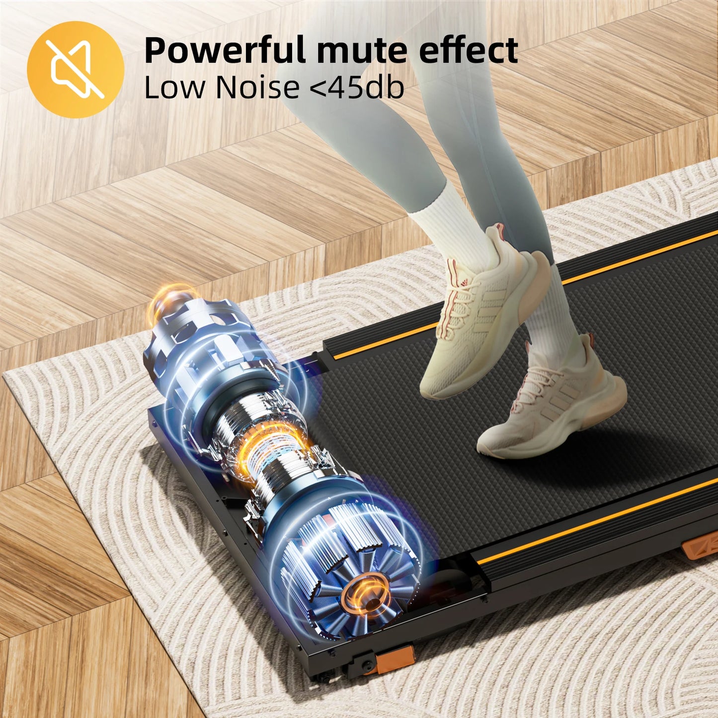 NONEDriving Under Desk Treadmill Incline Walking Pad 330Lbs