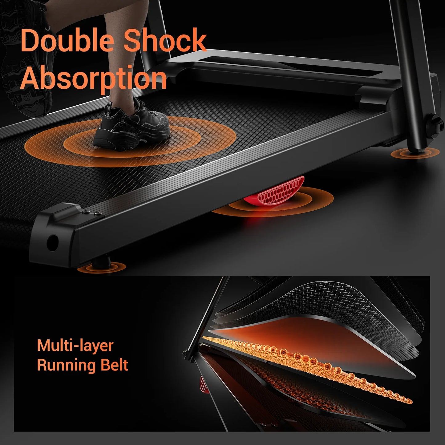 Foldable 3.0HP Brushless Home Treadmill With 300LB Capacity