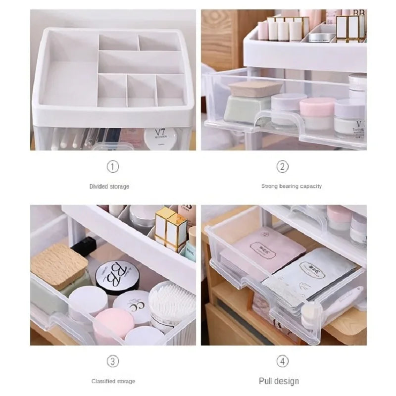 Makeup Case Jewelry Organizer Box Drawer Storage Plastic