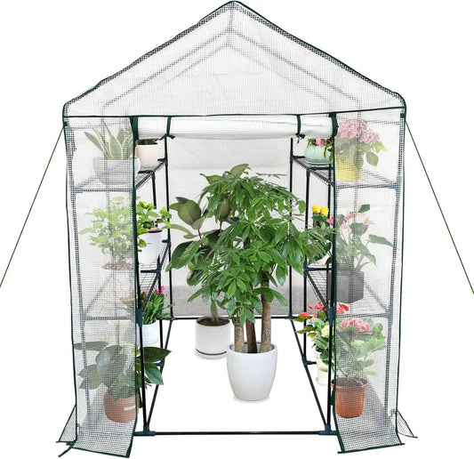 HiMISSH Portable Outdoor Greenhouse With Roll Up Door