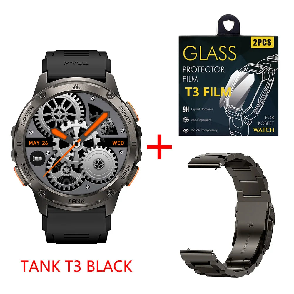 KOSPET Tank T3 Smart Watch Military Style AMOLED Bluetooth